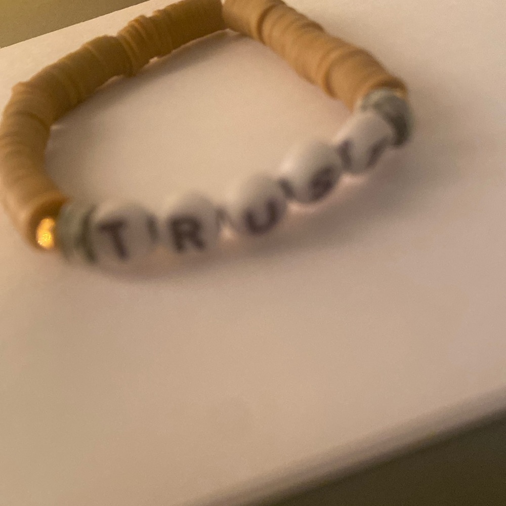 TRUST clay bead bracelet